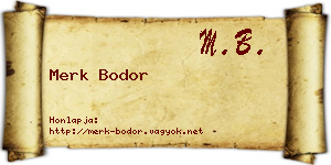 Merk Bodor névjegykártya